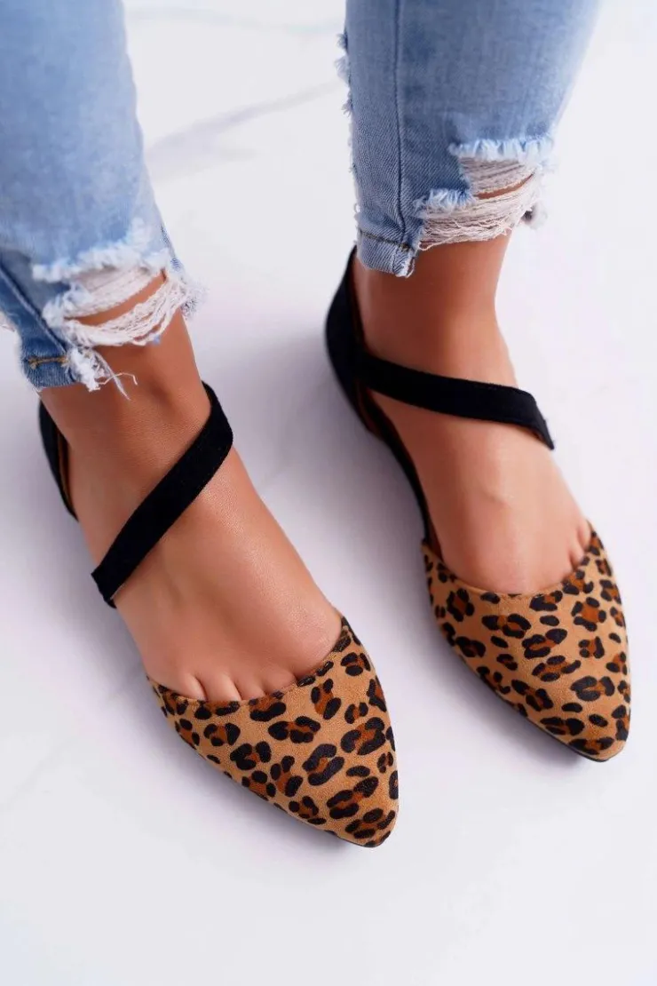 Outlet Boto Lu Boo Baleriny W Szpic Zamsz Leopard Carana