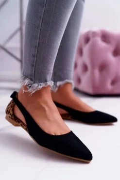 Damskie Boto Lu Boo Baleriny W Szpic Zamsz Czarne Better