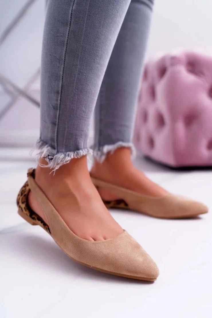 Boto Baleriny Klasyczne*Lu Boo Baleriny W Szpic Zamsz Beżowe Better