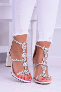 Damskie Boto Lu Boo Benzynowe Niebieskie Sandały Cyrkonie Taylor