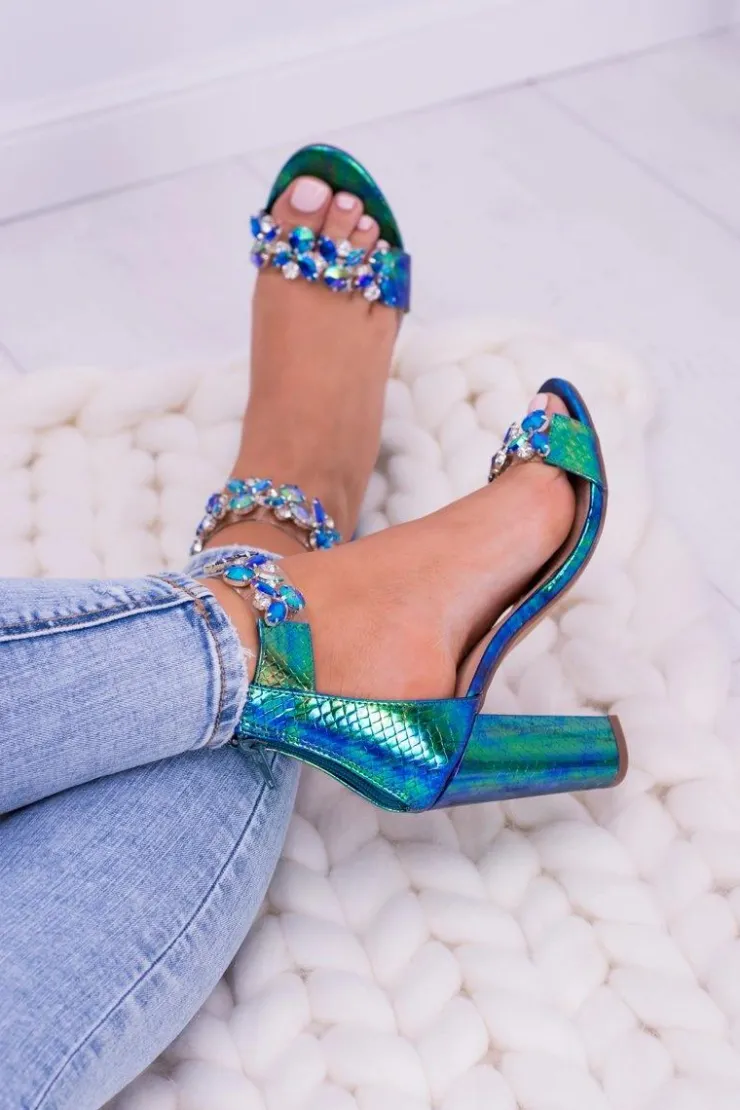 Damskie Boto Lu Boo Benzynowe Sandały Cyrkonie Lambada