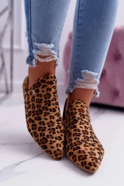 Sale Boto Lu Boo Botki Z Wycięciami Leopard Chelsea