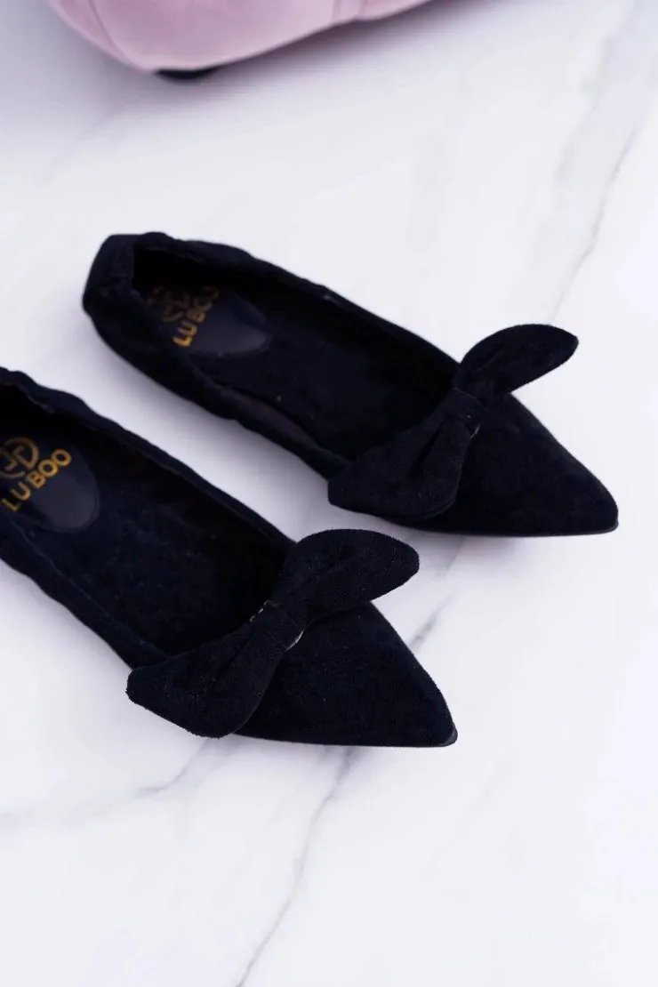 Online Boto LU BOO Czarne Balerinki Moments z Odpinaną Kokardą
