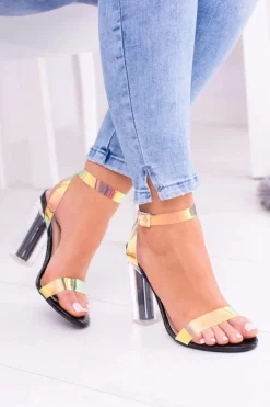 Boto Sandały Na Obcasie*Lu Boo Czarne Sandały Transparentny Słupek Mirage