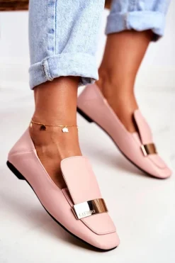 Damskie Boto Lu Boo Damskie Lordsy Różowe Złota Blaszka Harlem