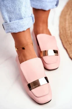 Damskie Boto Lu Boo Damskie Lordsy Różowe Złota Blaszka Harlem