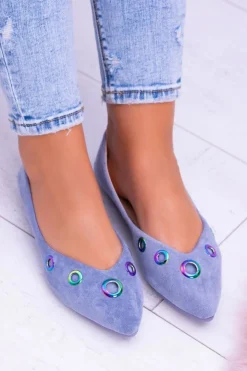 Best Boto Lu Boo Niebieskie Baleriny W Szpic Benzynowe Oczka Octavia