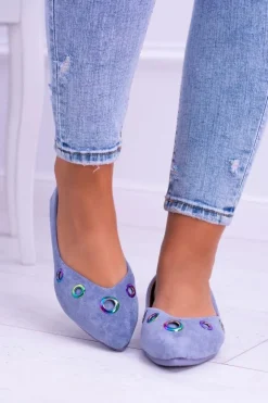 Best Boto Lu Boo Niebieskie Baleriny W Szpic Benzynowe Oczka Octavia