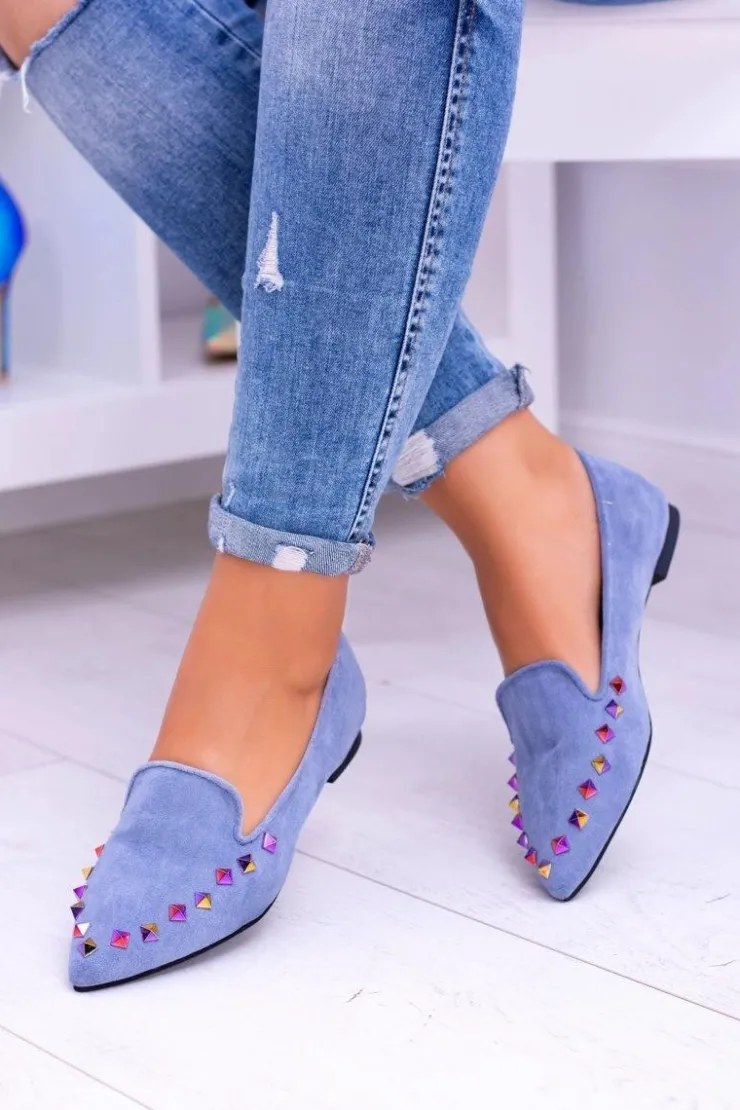 Online Boto Lu Boo Niebieskie Lordsy Opalizujące Dżety Zamsz Spike