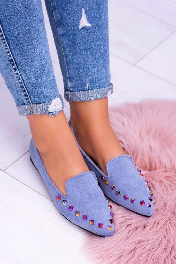 Online Boto Lu Boo Niebieskie Lordsy Opalizujące Dżety Zamsz Spike