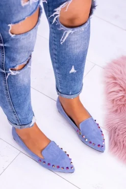 Online Boto Lu Boo Niebieskie Lordsy Opalizujące Dżety Zamsz Spike