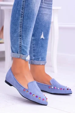 Online Boto Lu Boo Niebieskie Lordsy Opalizujące Dżety Zamsz Spike