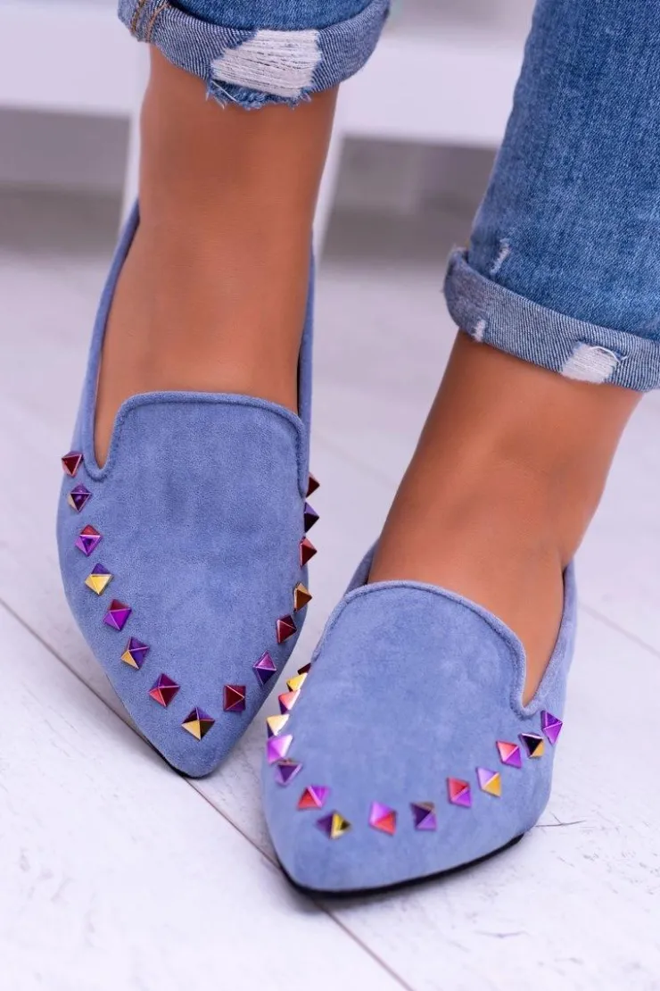 Online Boto Lu Boo Niebieskie Lordsy Opalizujące Dżety Zamsz Spike