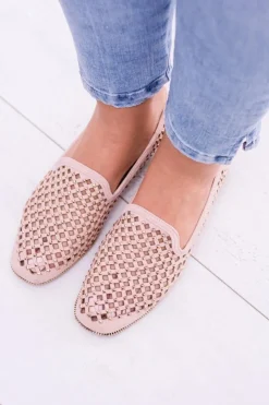 Boto Mokasyny Damskie Zamszowe|Baleriny Klasyczne*Lu Boo Różowe Ażurowe Baleriny Lordsy Ćwieki Carmar