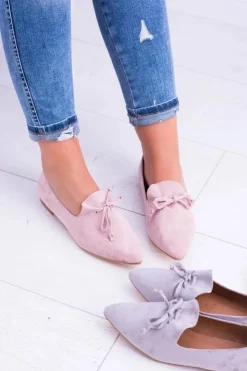 Boto Lu Boo Różowe Baleriny W Szpic Lordsy Zamsz Feliciano