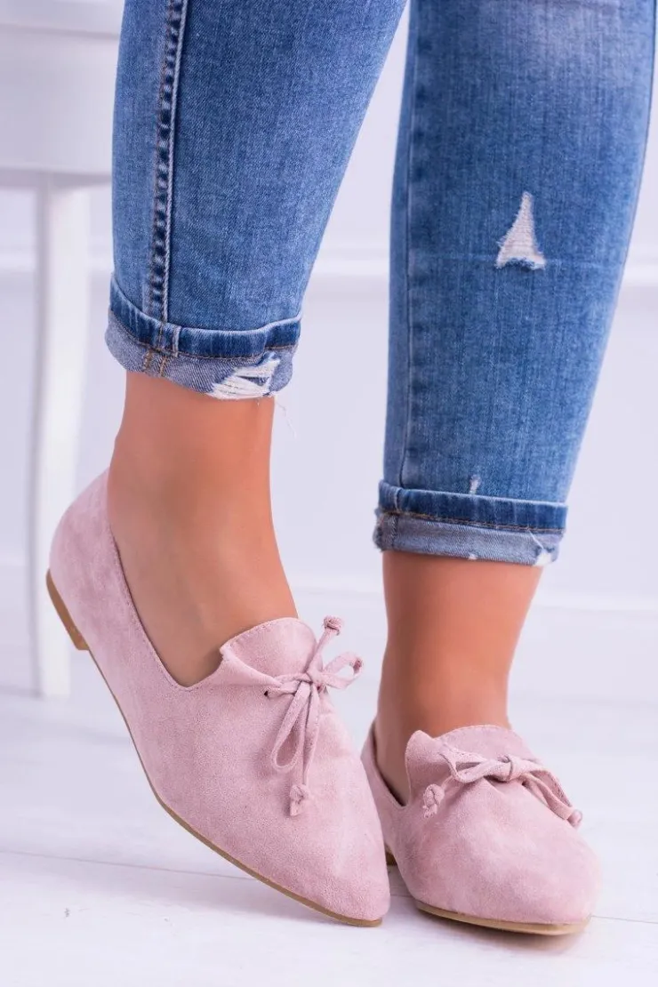 Boto Lu Boo Różowe Baleriny W Szpic Lordsy Zamsz Feliciano
