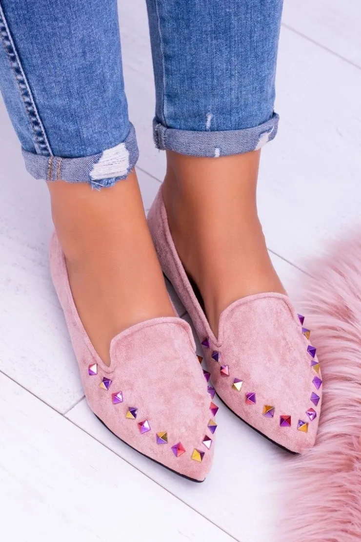 Boto Baleriny Klasyczne*Lu Boo Różowe Lordsy Opalizujące Dżety Zamsz Spike