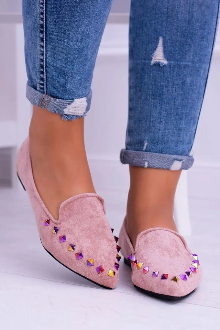 Boto Baleriny Klasyczne*Lu Boo Różowe Lordsy Opalizujące Dżety Zamsz Spike