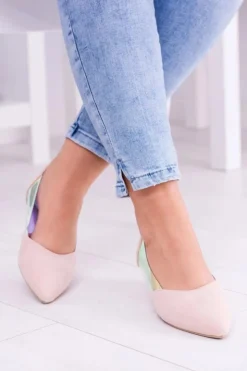 Boto Baleriny Klasyczne*Lu Boo Transparentne Holograficzne Balerinki w Szpic Venessa