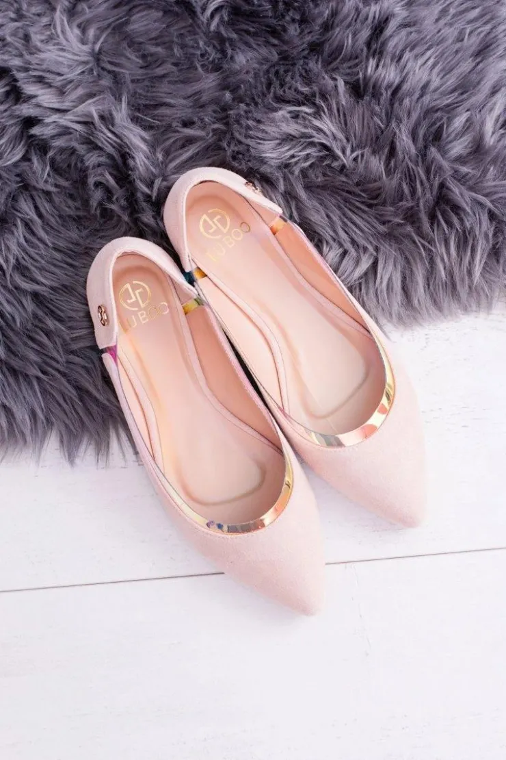 Boto Lu Boo Transparentne Holograficzne Balerinki w Szpic Róż Lison