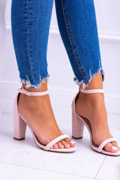 Boto Sandały Na Obcasie*Lu Boo Zamszowe Różowe Sandały Na Słupku Ripley