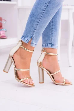 Hot Boto Lu Boo Złote Sandały Na Słupku Lissa