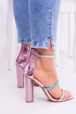 Boto Lu Boo Złoty Róż Sandały Na Słupku Lissa