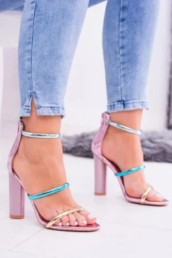 Boto Lu Boo Złoty Róż Sandały Na Słupku Lissa