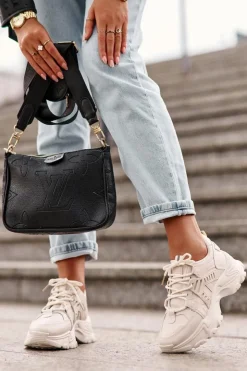 Evento Sneakersy Damskie*Masywne Damskie Buty Sportowe Sneakersy Beżowe Toderus