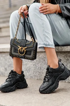 Online Evento Masywne Damskie Buty Sportowe Sneakersy Czarne Toderus Czarny