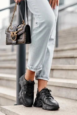 Online Evento Masywne Damskie Buty Sportowe Sneakersy Czarne Toderus Czarny