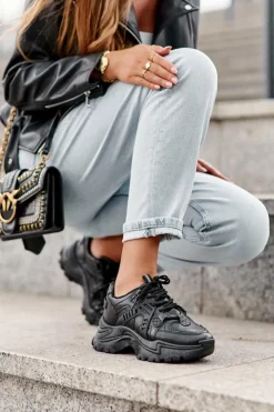 Online Evento Masywne Damskie Buty Sportowe Sneakersy Czarne Toderus Czarny