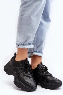 Online Evento Masywne Damskie Buty Sportowe Sneakersy Czarne Toderus Czarny