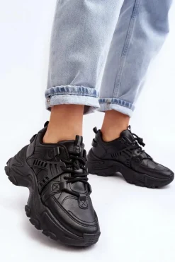 Online Evento Masywne Damskie Buty Sportowe Sneakersy Czarne Toderus Czarny