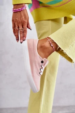 New Big Star Shoes Materiałowe Damskie Tenisówki Big Star KK274020 Nude