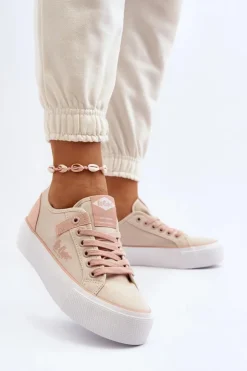 Lee Cooper Materiałowe Trampki Damskie LCW-24-31-2196 Beżowe