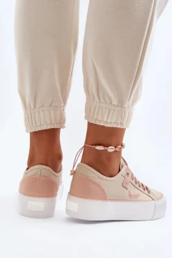 Lee Cooper Materiałowe Trampki Damskie LCW-24-31-2196 Beżowe