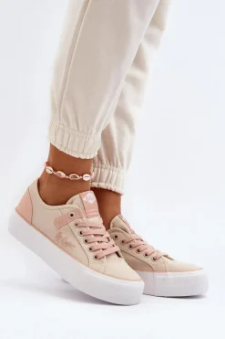 Lee Cooper Materiałowe Trampki Damskie LCW-24-31-2196 Beżowe