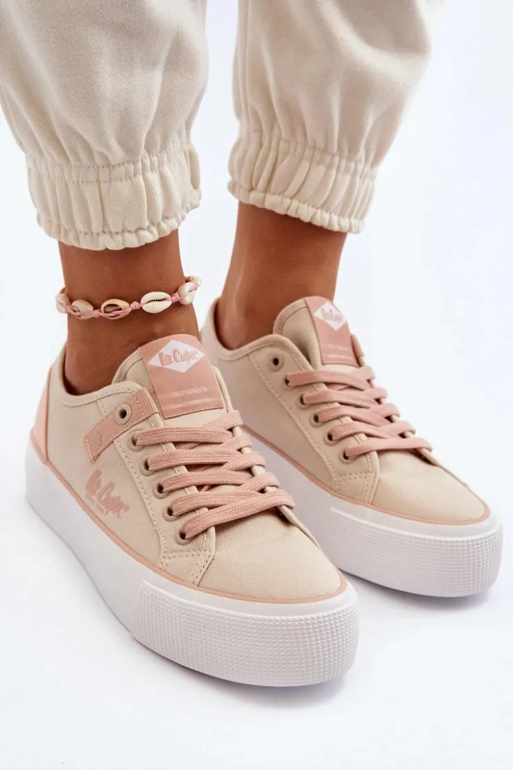 Lee Cooper Materiałowe Trampki Damskie LCW-24-31-2196 Beżowe