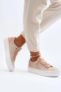 Lee Cooper Materiałowe Trampki Damskie LCW-24-31-2196 Beżowe
