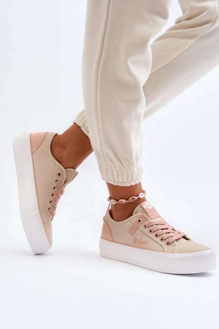 Lee Cooper Materiałowe Trampki Damskie LCW-24-31-2196 Beżowe
