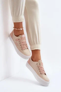 Lee Cooper Materiałowe Trampki Damskie LCW-24-31-2196 Beżowe