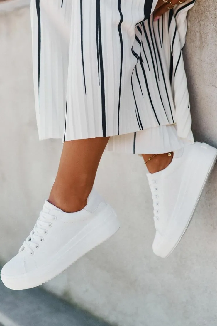 Damskie Big Star Shoes Materiałowe Trampki Damskie Na Platformie Big Star RR274463 Białe