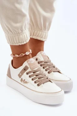 Lee Cooper Trampki Damskie Niskie*Materiałowe Trampki Damskie LCW-24-31-2198 Białe