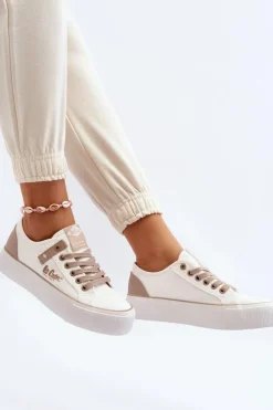 Lee Cooper Trampki Damskie Niskie*Materiałowe Trampki Damskie LCW-24-31-2198 Białe