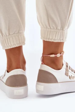 Lee Cooper Trampki Damskie Niskie*Materiałowe Trampki Damskie LCW-24-31-2198 Białe