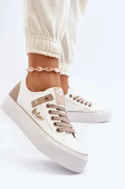 Lee Cooper Trampki Damskie Niskie*Materiałowe Trampki Damskie LCW-24-31-2198 Białe