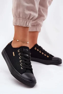 Damskie Big Star Shoes Materiałowe Trampki Damskie Big Star RR274765 Czarne