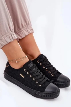 Damskie Big Star Shoes Materiałowe Trampki Damskie Big Star RR274765 Czarne