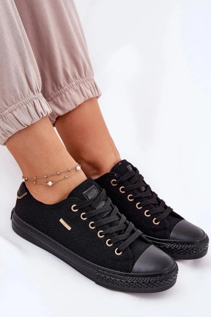 Damskie Big Star Shoes Materiałowe Trampki Damskie Big Star RR274765 Czarne